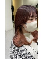 ヘアーアンドスパ メル(hair&spa m.e.l by origami)&nbsp;インナーカラー　ピーチピンク