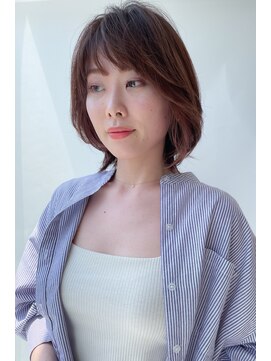 トップシェイプ(TOP SHAPE) ナチュラルショートボブ艶ブラウン大人可愛い