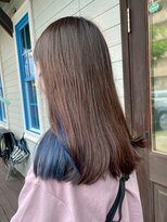 アズグロウヘアー(AS GROW HAIR) 【さりげなく映える】ブルーインナーカラーハイライトカラー