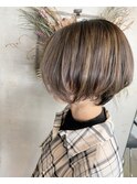 ハーフハイライト×モノトーンベージュ