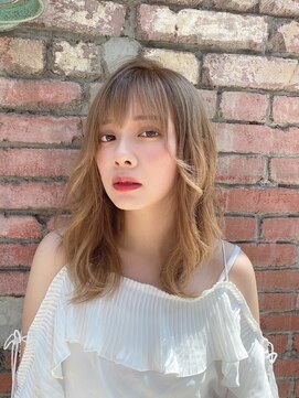 ロンド ストラーダ 心斎橋(Lond strada) 韓国前髪顔周りロング×インナーグレージュ[心斎橋/髪質改善]