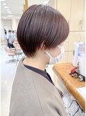 札幌ショート 大人かわいい丸みショート ピンクブラウン