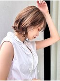 シルキーベージュ×切りっぱなしボブ