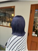美髪切りっぱなしボブムラサキカラー☆