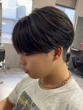 エルマーク 心斎橋(L-MARK) 黒髪マッシュナチュラルマッシュメンズヘア韓国ツーブロック