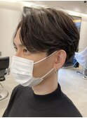 センターパートニュアンスパーマワンカールパーマ韓国コンマヘア