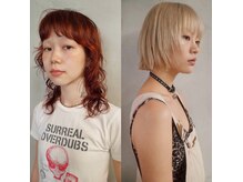ピープル ミナミアオヤマ(people MINAMIAOYAMA)の雰囲気（【KATO】ウルフパーマオレンジカラー/レイヤーボブハイトーン）