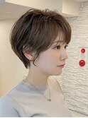 白髪ぼかし/ひし形/癖毛/大人ショートボブ/60代50代40代