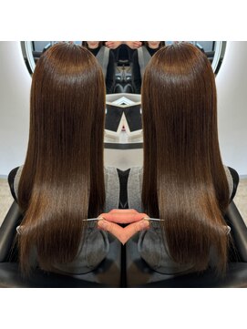 アンダーバーホワイト(_white) ハイライトブリーチ髪質改善トリートメントエクステ神戸三宮