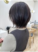 Say.ショートボブブルーカラーホワイトグレージュデジタルパーマ