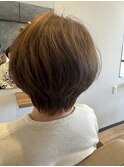 ふんわりショートボブ[くびれボブ/小顔ショート/白髪活かし]森