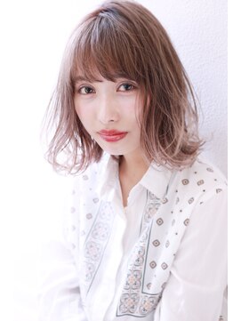 マリアバイアフロート(Maria by AFLOAT) 【Mariabyafloat】グレージュダブルカラー外ハネ小顔ボブ♪