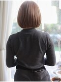 透け感大人可愛い小顔ミルクティーベージュブラウンひし形ボブ