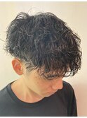 波巻きパーマスタイル