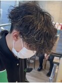 波巻きスパイラルパーマメンズマッシュツイストスパイラルパーマ