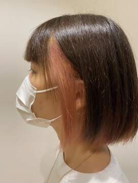 ニシオギ ヴォイス 西荻窪店(nishiogi voice) インナーカラー×似合わせカット【レッドベージュ】