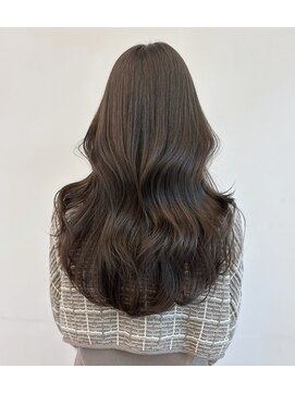 ノク(nok) モカグレージュ_グレーベージュレイヤーロング黒髪