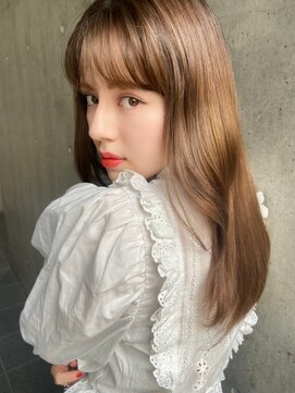 マルツ 銀座(maltu) ニュアンスカラーことりベージュ斜めバングレイヤーロング銀座