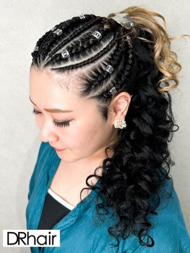 ディーアール(DR) フロントデザインコーンロウ#盛岡#盛岡市#派手髪#特殊系#パーマ
