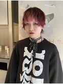 ピンクグラデーションショートウルフ
