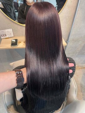 クー  戸越銀座(QOO) 美髪のススメ髪質改善切りっぱなしボブピンクブラウン