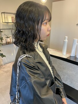 メデル(mederu) コテ巻き風デジタルパーマミディアムパーマボブパーマ大人可愛い