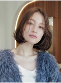 20代30代大人かわいい小顔くびれレイヤーカット韓国レイヤーボブ