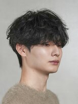 シャドウパーマメンズ緩め無造作パーマメンズマッシュカット