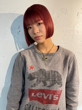 コードプラスリム(CODE+LIM) ボブ/ブリーチカラー/赤オレンジ