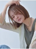 【tetote江坂】ホワイトグレージュ×切りっぱなしボブ
