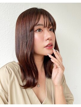 カバーヘア ブリス 大宮西口(COVER HAIR bliss) ミディアムレイヤー/韓国風小顔くびれヘア×ココアベージュp大宮