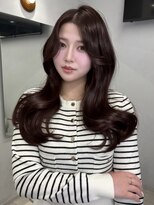 プリアバイポプルス 渋谷(pria by popls) ミディアムレイヤーハッシュカット顔周りカット韓国ヘア