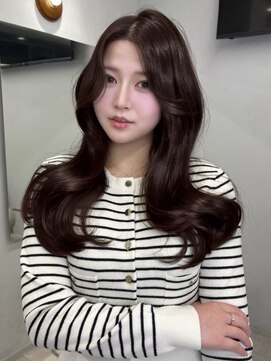 プリアバイポプルス 渋谷(pria by popls) ミディアムレイヤーハッシュカット顔周りカット韓国ヘア