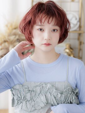 カバーヘア ブリス 志木南口駅前店(COVER HAIR bliss) レッドブラウンアンブレラカラーシャギーウルフa志木10代20代