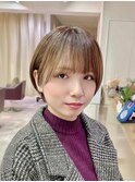 ショート丸みショートボブくびれヘア前髪あり横浜石川町