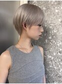 原宿韓国顔まわりホワイトベージュホワイトミルクティーショート