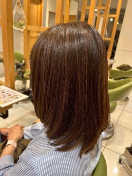 アース モード 新小岩店(EARTH/M) ミディアムレイヤー×艶ブラウン