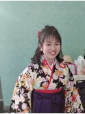 小学校の卒業式を袴で