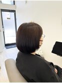 丸みボブ　艶カラー　髪質改善　トリートメント　艶ブラウン