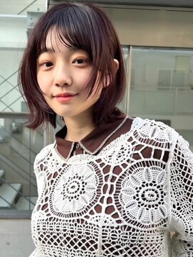 エムスラッシュ 表参道(M.SLASH) 表参道/ピンクブラウン/斜めバング/レイヤーカット/くびれヘア