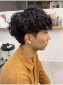 メンズマッシュパーマニュアンスパーマスパイラルパーマ刈り上げ
