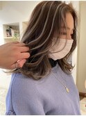 【CROP】ハイライト×白髪ぼかし×グレージュカラー