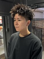 アウル 心斎橋(owl) 【ツイスト×アップバングショート】短髪/メンズパーマ/刈り上げ