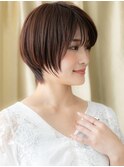 くすみベージュ小顔補正カット美髪丸みショート308W上尾30代40代