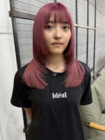 ロックス バイ マグ 松本(rocks BY MAG)&nbsp;小顔見せレイヤーカット◎ピンクカラーメブリーチカラー