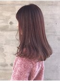 ダブルカラーケアブリーチベージュピンクレイヤーウルフリタッチ
