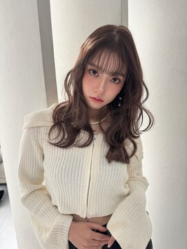 アンジェリカラボ 梅田店(ANGELICA LABO) 韓国風くびれレイヤーカット×グレージュ×透明感ブラウン川又