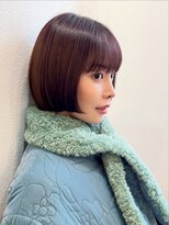 グリーンミドル(GREEN middle)&nbsp;ミニボブ/切りっぱなしボブ/ワイドバング/ピンクブラウンカラー