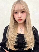 エジョン 八幡山店(Aejon)&nbsp;八幡山レイヤーカット韓国ダブルカラー顔周り前髪カットボブ