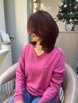 ウインナーヴィジョン 栄 久屋大通店(WINNER VISION) 【大人のファッションカラー】艶カラー ミディアムレイヤー